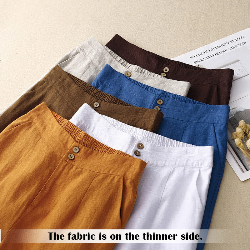Pantaloni da donna a gamba larga con tasche e design semplice a cerniera, ispirati al modello Buddha Stones, per l'estate. - image 68