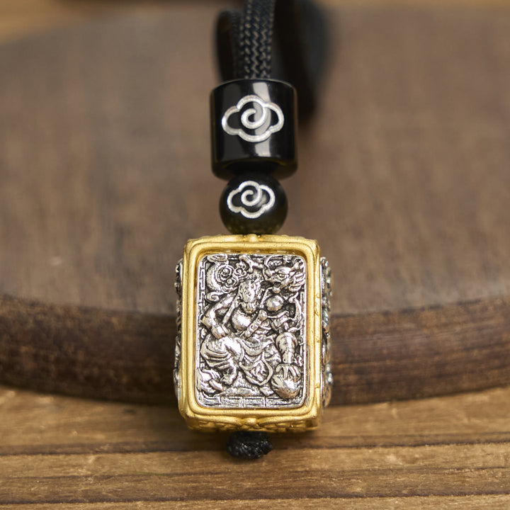 Collana con ciondolo quadrato in corda di protezione della dea della ricchezza, Buddha Stones Zakiram - image 7