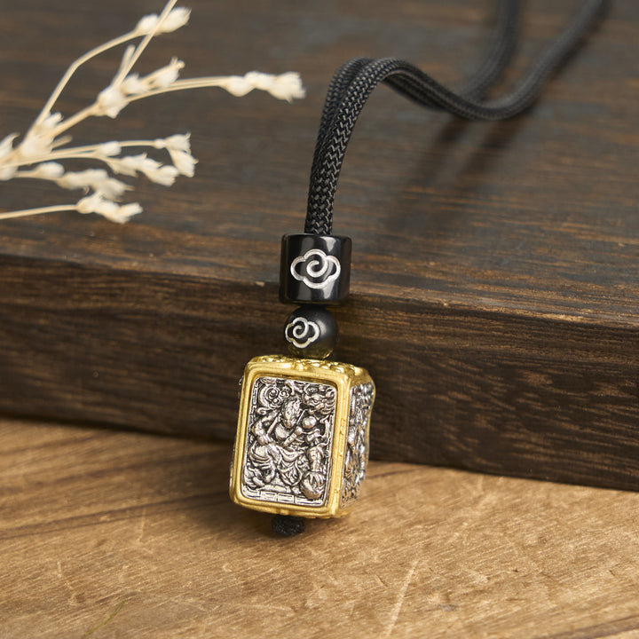 Collana con ciondolo quadrato in corda di protezione della dea della ricchezza, Buddha Stones Zakiram - Bestia mitica - image 6