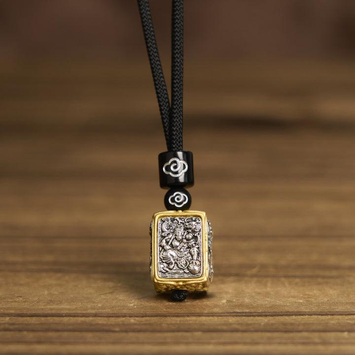 Collana con ciondolo quadrato in corda di protezione della dea della ricchezza, Buddha Stones Zakiram - image 8