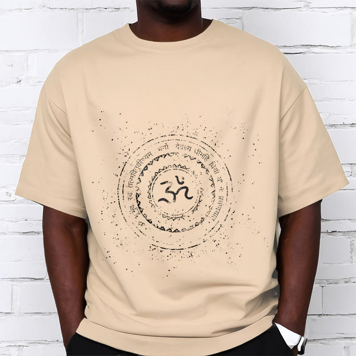 Maglietta in cotone con motivo mandala con Buddha Stones e simbolo Om e mantra - image 9