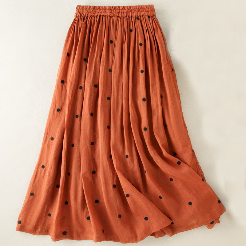 Gonna plissettata da donna con motivo a pois vintage e decorazioni artistiche Buddha Stones - image 30