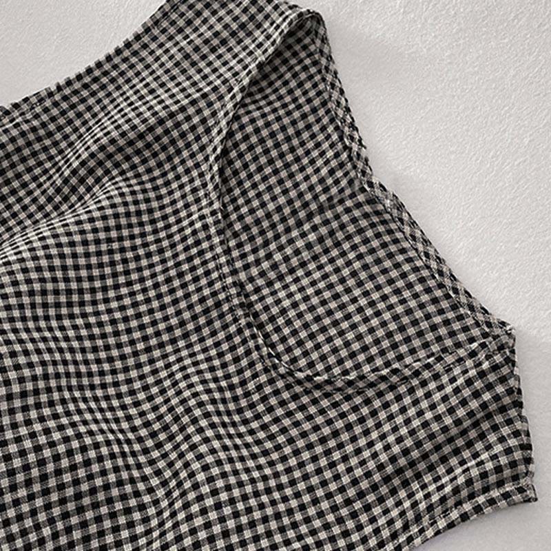 Abito midi casual in cotone senza maniche con tasche, stile Buddha Stones , fatto a mano, in tinta unita - image 10