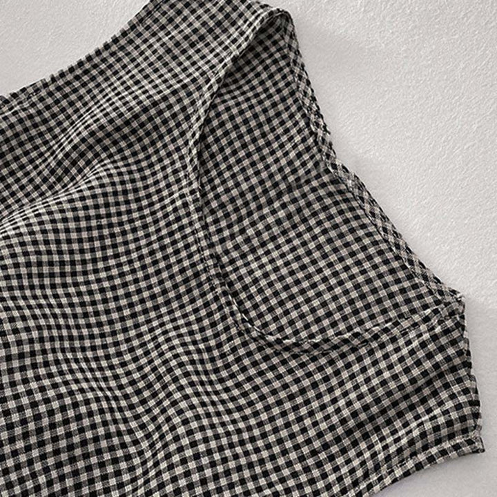 Abito midi casual in cotone senza maniche con tasche, stile Buddha Stones , fatto a mano, in tinta unita - image 10