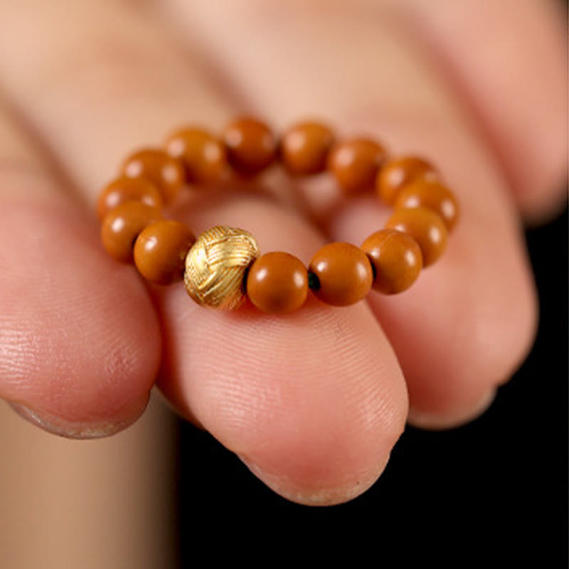 Anello di resistenza interna con moneta di rame e perlina di nocciolo di oliva Buddha Stones - image 8