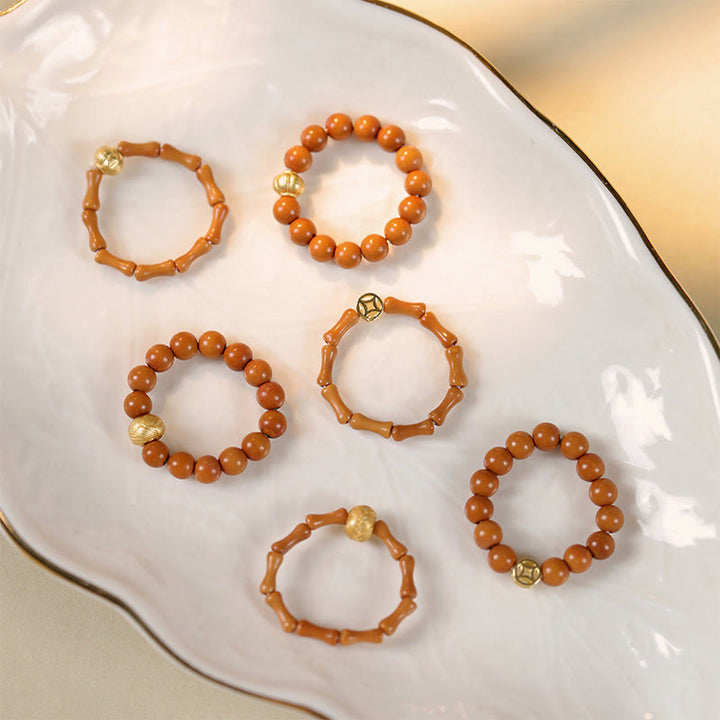 Anello di resistenza interna con moneta di rame e perlina di nocciolo di oliva Buddha Stones - image 18
