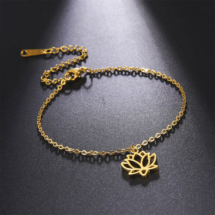 Bracciale dell'illuminazione in acciaio e titanio con motivo a loto Buddha Stones - image 13