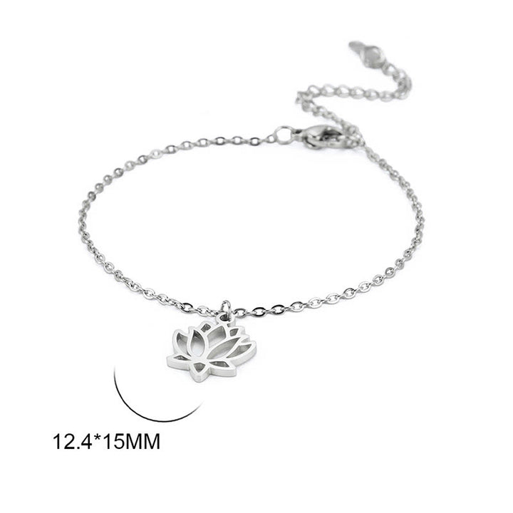 Bracciale dell'illuminazione in acciaio e titanio con motivo a loto Buddha Stones - image 5