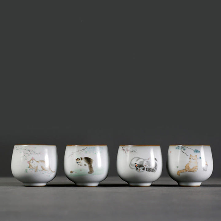 Buddha Stones Tazza da tè Kung Fu con rami di gatto carini e scatola regalo - image 10