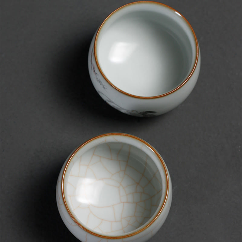 Buddha Stones Tazza da tè Kung Fu con rami di gatto carini e scatola regalo - image 16