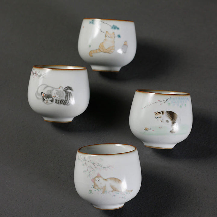Buddha Stones Tazza da tè Kung Fu con rami di gatto carini e scatola regalo - image 12