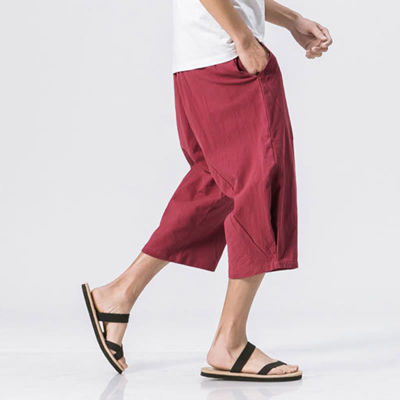 Pantaloni da uomo con coulisse, lunghezza 7-8, casual, semplici e semplici, con tasche, modello Buddha Stones - image 7