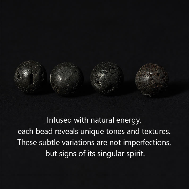 Bracciale lenitivo Buddha Stones, lucentezza argentata, ossidiana, roccia lavica, diaspro grigio, Om Mani Padme Hum Vajra - image 5