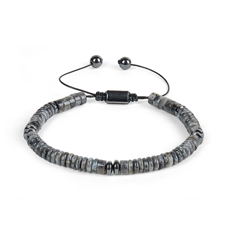 Braccialetto con corda di forza in pietra Buddha Stones, piccolo braccialetto in ossidiana nera, avventurina verde, diaspro grigio e occhio di tigre - image 11
