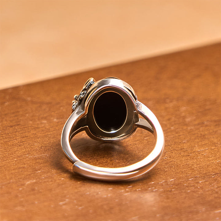 Anello regolabile per la cura di sé con fiore di rosa in rame Buddha Stones - image 3