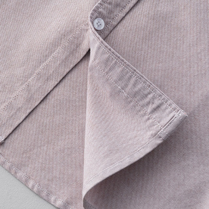 Camicia da uomo in cotone con bottoni a manica lunga e tinta unita, motivo Buddha Stones - image 18