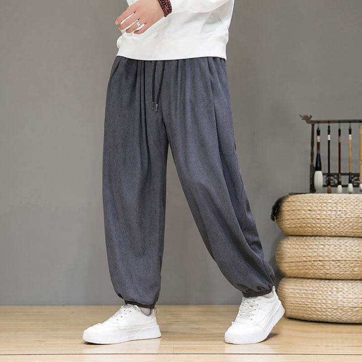 Pantaloni da uomo Buddha Stones Commute Plain, con fodera in pile termico e tasche, alla caviglia - image 3