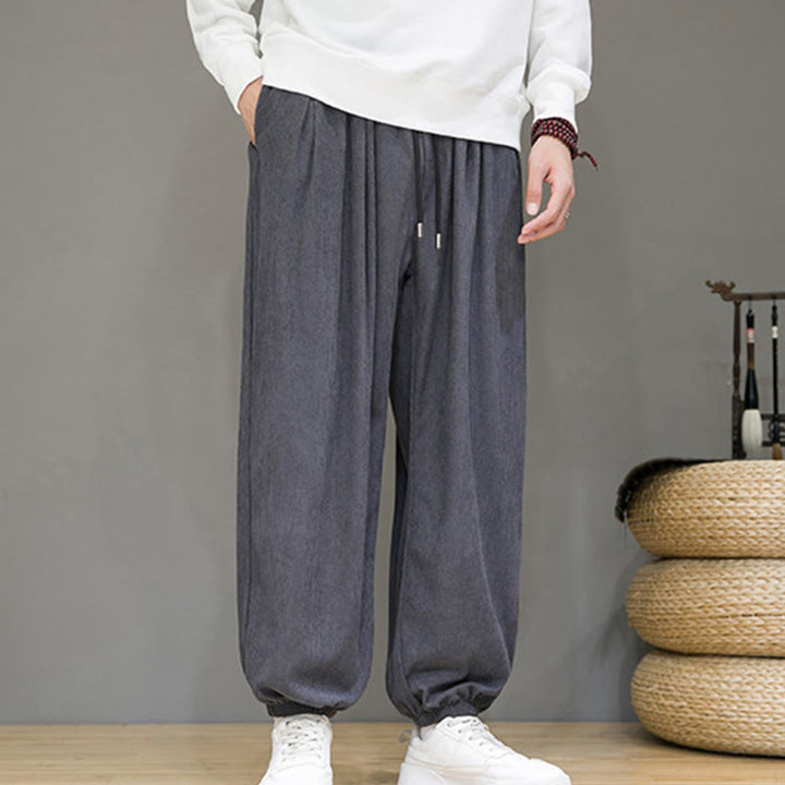 Pantaloni da uomo Buddha Stones Commute Plain, con fodera in pile termico e tasche, alla caviglia - image 2