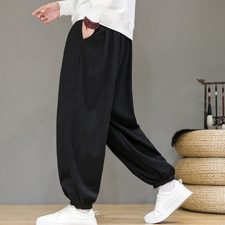 Pantaloni da uomo Buddha Stones Commute Plain, con fodera in pile termico e tasche, alla caviglia - image 11