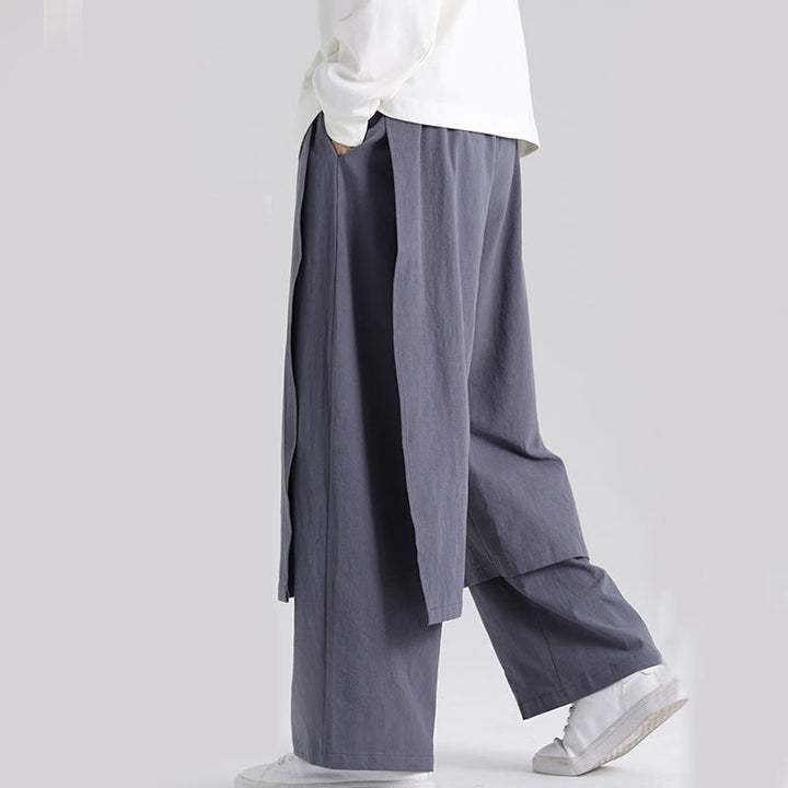 Pantaloni da uomo in cotone con tasche e motivo patchwork semplice Buddha Stones - image 2