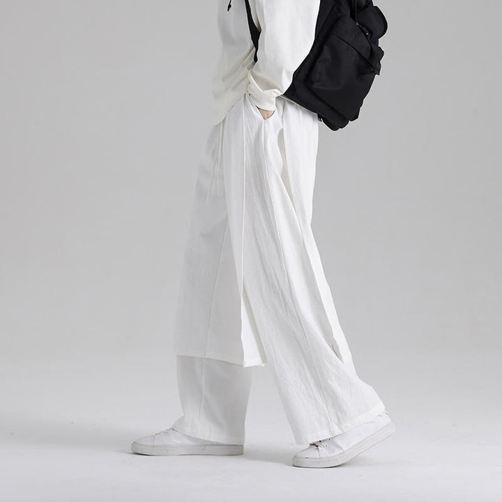 Pantaloni da uomo in cotone con tasche e motivo patchwork semplice Buddha Stones - image 22