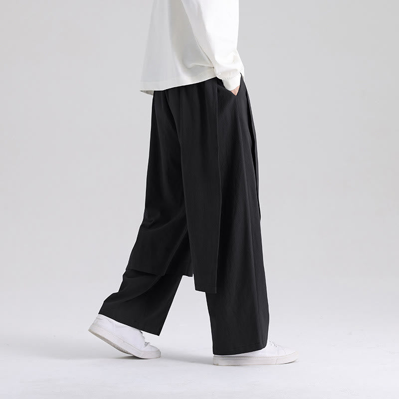 Pantaloni da uomo in cotone con tasche e motivo patchwork semplice Buddha Stones - image 12