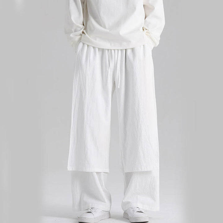 Pantaloni da uomo in cotone con tasche e motivo patchwork semplice Buddha Stones - image 20