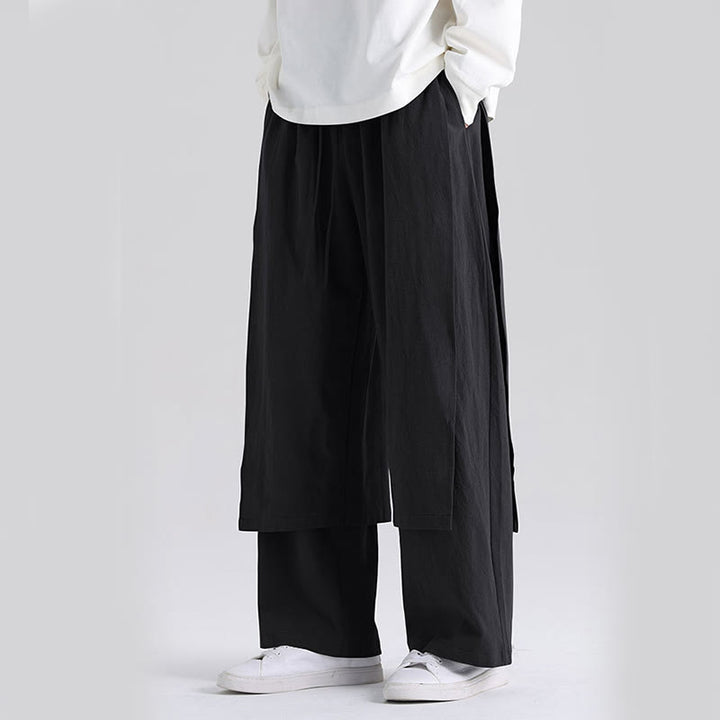 Pantaloni da uomo in cotone con tasche e motivo patchwork semplice Buddha Stones - image 13
