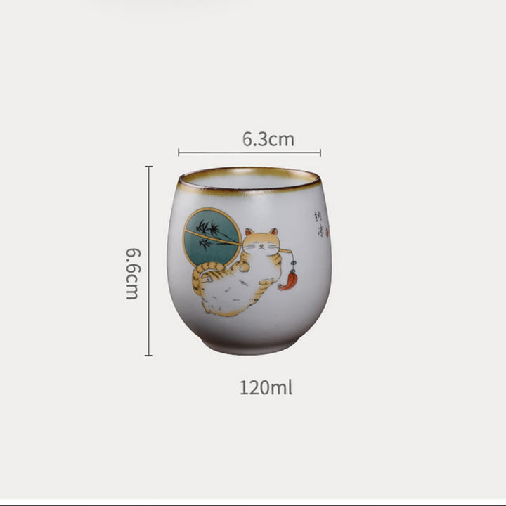 Tazza da tè Kung Fu con rami di gatto sdraiato Buddha Stones - image 14