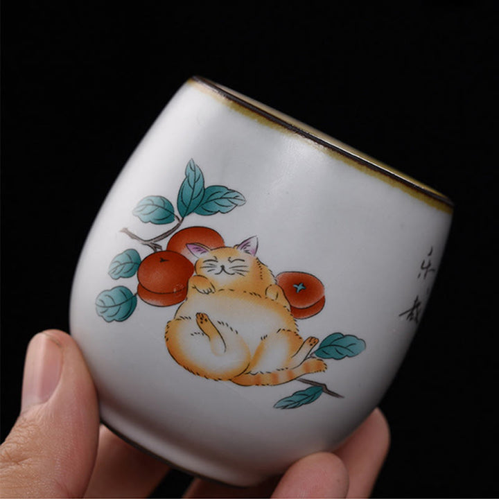 Tazza da tè Kung Fu con rami di gatto sdraiato Buddha Stones - image 1