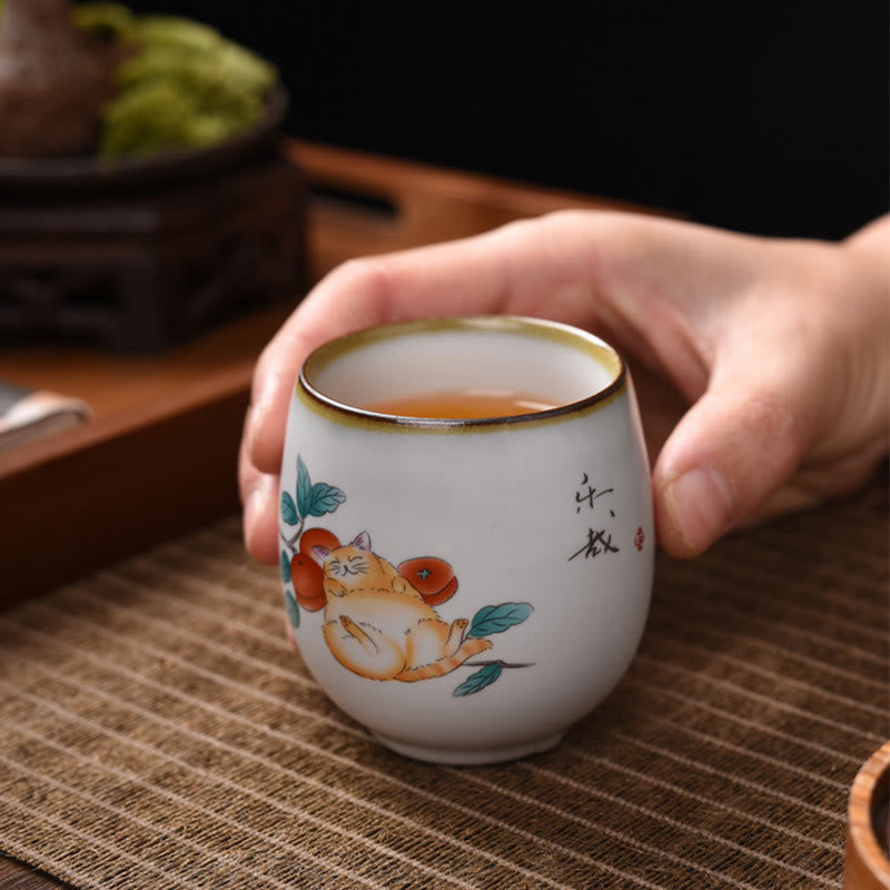 Tazza da tè Kung Fu con rami di gatto sdraiato Buddha Stones - image 3