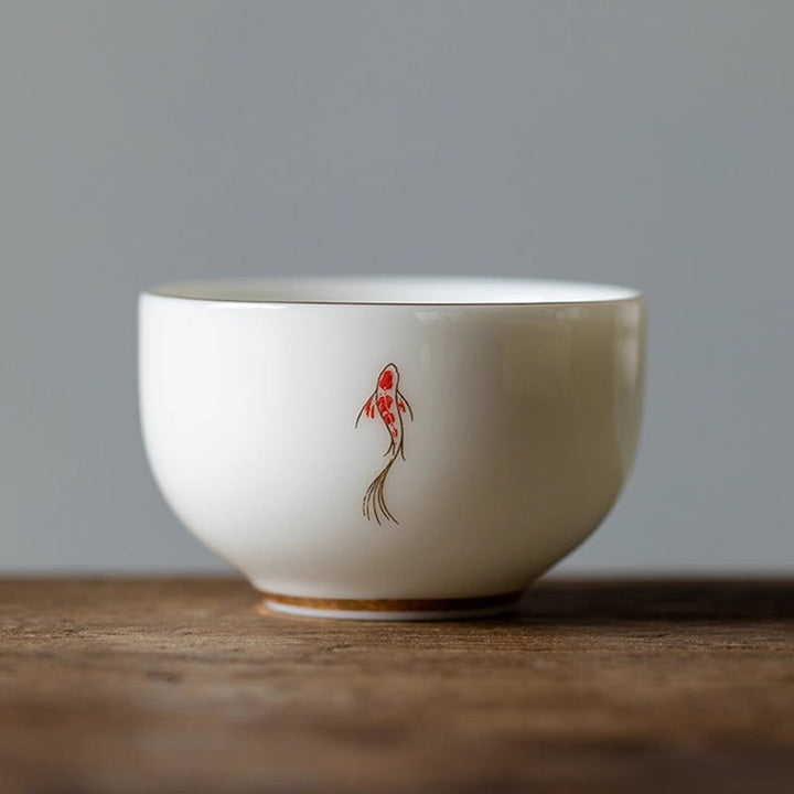 Tazza da tè Buddha Stones e pesce Koi, tazza da tè Kung Fu - Pesce Koi 6,1 cm * 3,9 cm * 60 ml - image 12