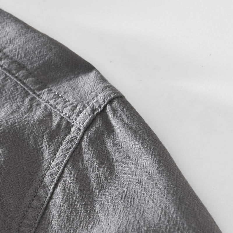 Camicie da uomo in cotone a maniche lunghe con bottoni a tinta unita, modello Buddha Stones, primavera-autunno - image 16