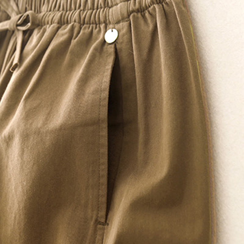 Pantaloni harem da donna in cotone con tasche, lunghezza 7-8, modello Buddha Stones - image 2