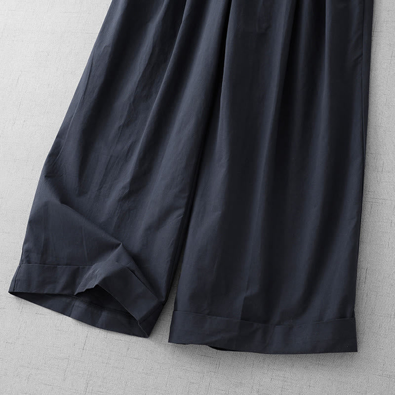 Pantaloni larghi da donna Buddha Stones, casual, in poliestere tinta unita, con tasche, lunghezza 7-8 - image 15