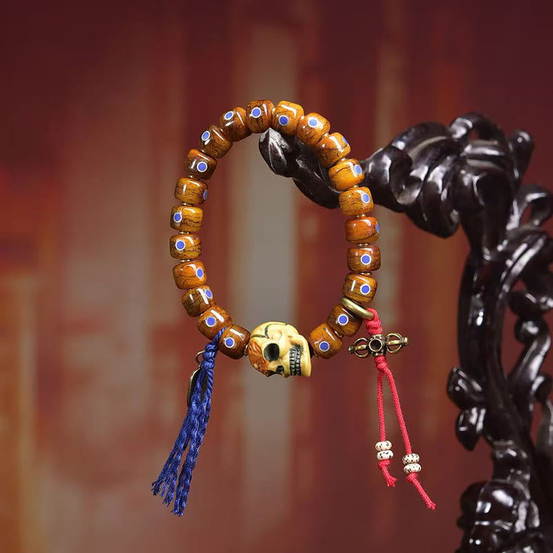 Bracciale con perline di osso tibetane Buddha Stones, il Signore della Foresta dei Cadaveri, che tiene lontani gli spiriti maligni - image 2