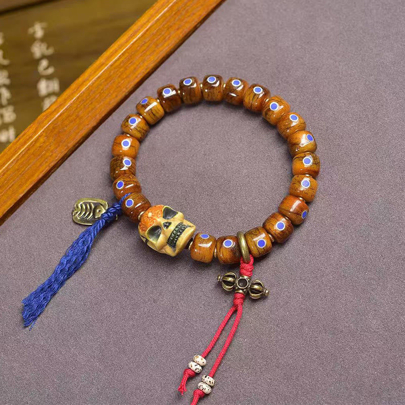 Bracciale con perline di osso tibetane Buddha Stones, il Signore della Foresta dei Cadaveri, che tiene lontani gli spiriti maligni - image 1