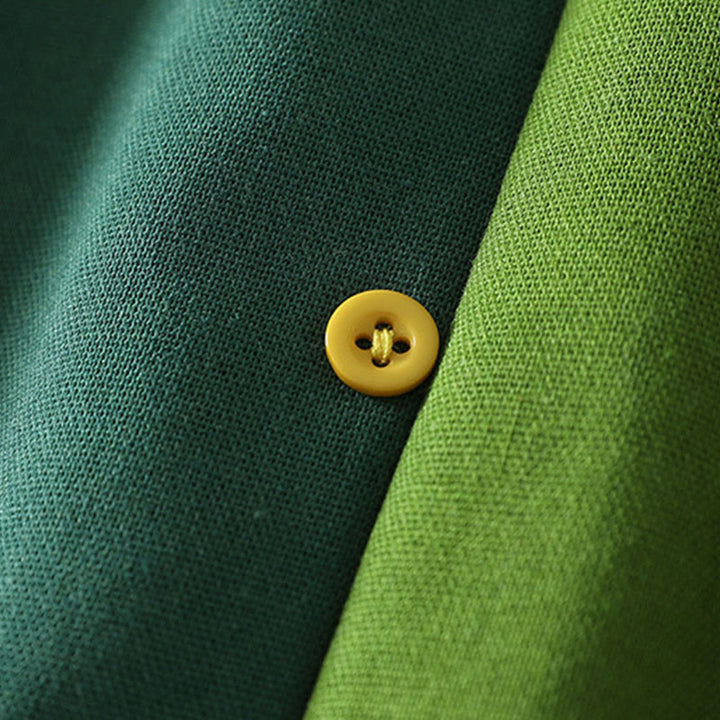 Abito midi da donna a maniche lunghe con tasche e design a blocchi di colore con Buddha Stones - image 4