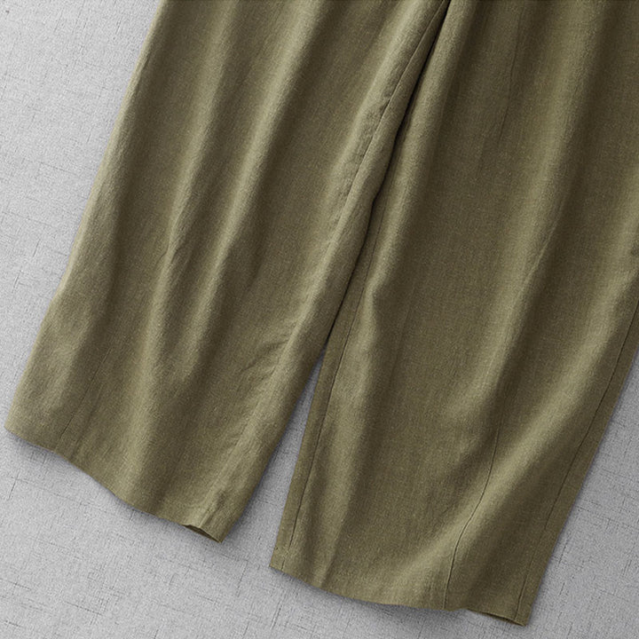 Pantaloni da donna Buddha Stones Casual Plain Rope in cotone, lunghezza 7-8, con tasche - image 7