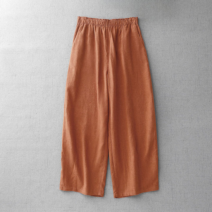 Pantaloni da donna Buddha Stones Casual Plain Rope in cotone, lunghezza 7-8, con tasche - Corallo - US8-10, UK/AU12-14, EU40-42 (2XL) - image 9