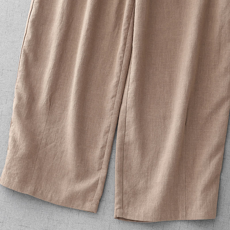 Pantaloni da donna Buddha Stones Casual Plain Rope in cotone, lunghezza 7-8, con tasche - image 23