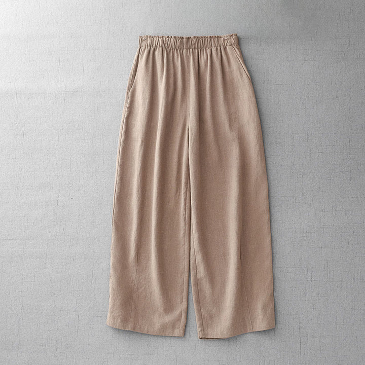 Pantaloni da donna Buddha Stones Casual Plain Rope in cotone, lunghezza 7-8, con tasche - PeachPuff - US8-10, UK/AU12-14, EU40-42 (2XL) - image 16
