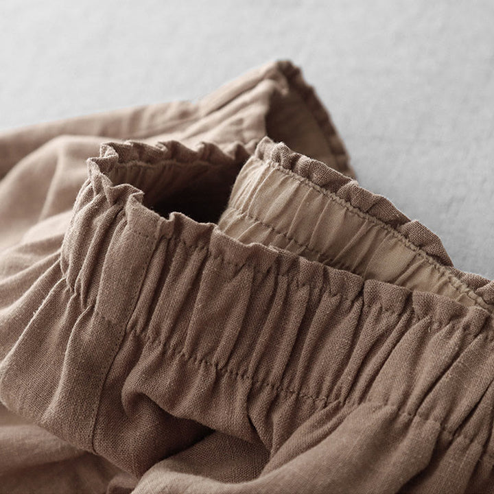 Pantaloni da donna Buddha Stones Casual Plain Rope in cotone, lunghezza 7-8, con tasche - image 21