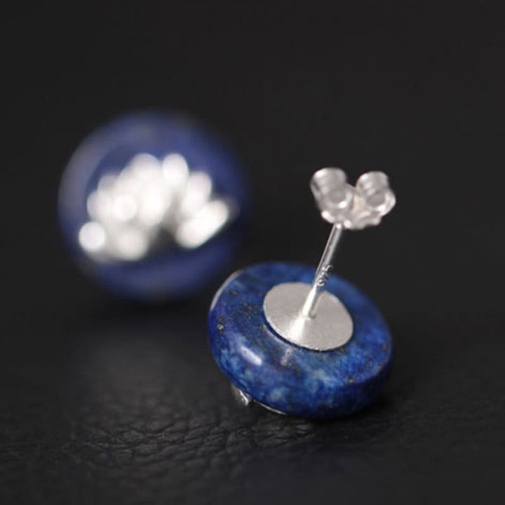 Orecchini con motivo a loto in argento sterling 925, motivo Buddha Stones , lazurite e lapislazzuli, illuminazione - image 2