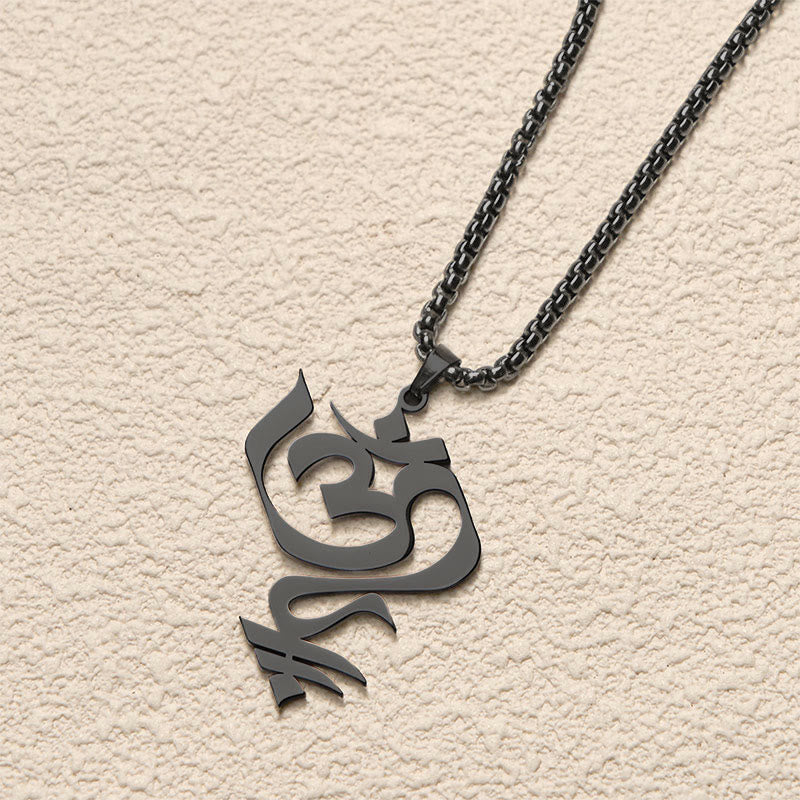 Collana con ciondolo in acciaio inossidabile con simbolo OM vintage Buddha Stones - image 16
