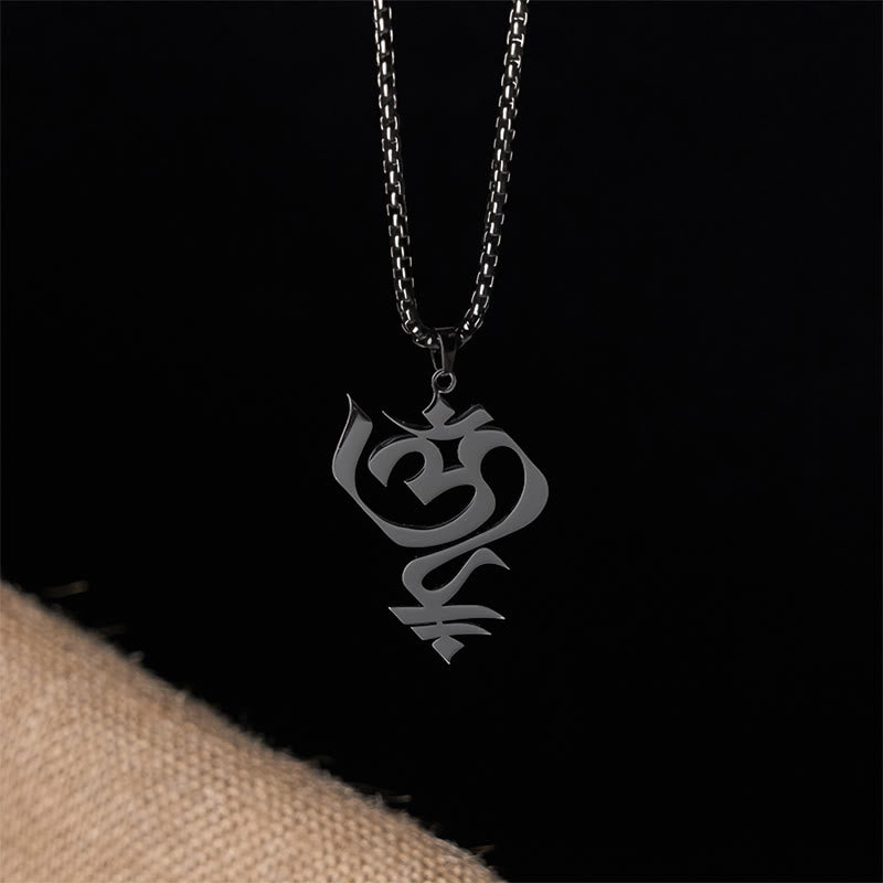 Collana con ciondolo in acciaio inossidabile con simbolo OM vintage Buddha Stones - image 14