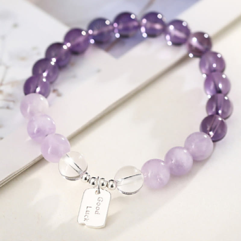 Bracciale portafortuna Buddha Stones, ametista, quarzo rosa e quarzo fragola - image 7