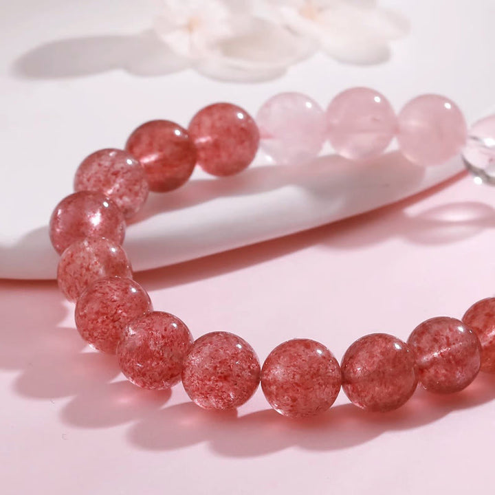 Bracciale portafortuna Buddha Stones, ametista, quarzo rosa e quarzo fragola - image 20
