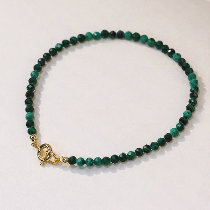 Bracciale anti-ansia con perline ultrasottili in malachite naturale da 3 mm di Buddha Stones - image 2