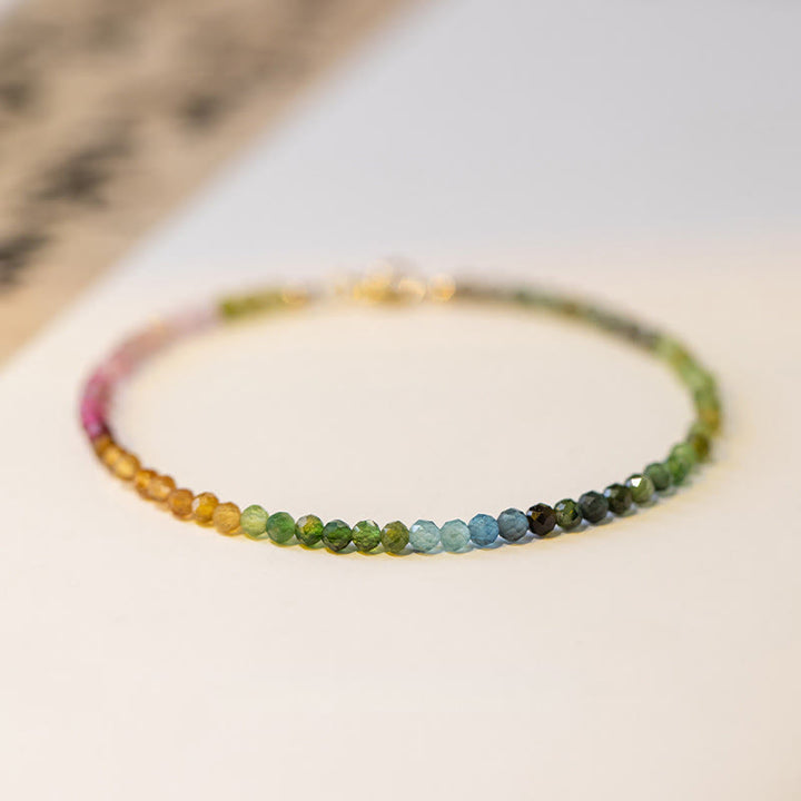 Braccialetto positivo con perline ultrasottili in tormalina naturale Buddha Stones da 2,5 mm - Tormalina da 2,5 mm (circonferenza del polso: 16 cm) - image 0